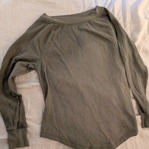 LOFT Olive Thermal Knit Top